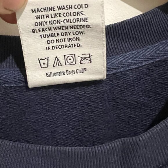 Vintage Billionaire Boys Club Dark Blue Graphic Sweater size SMALL S - Picture 4 of 5